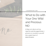 Title card for post. Text reads: What to do with your one wild and precious no. A blog post about writing rejection and the opportunity it presents to turn yourself into a giant lizard of determination